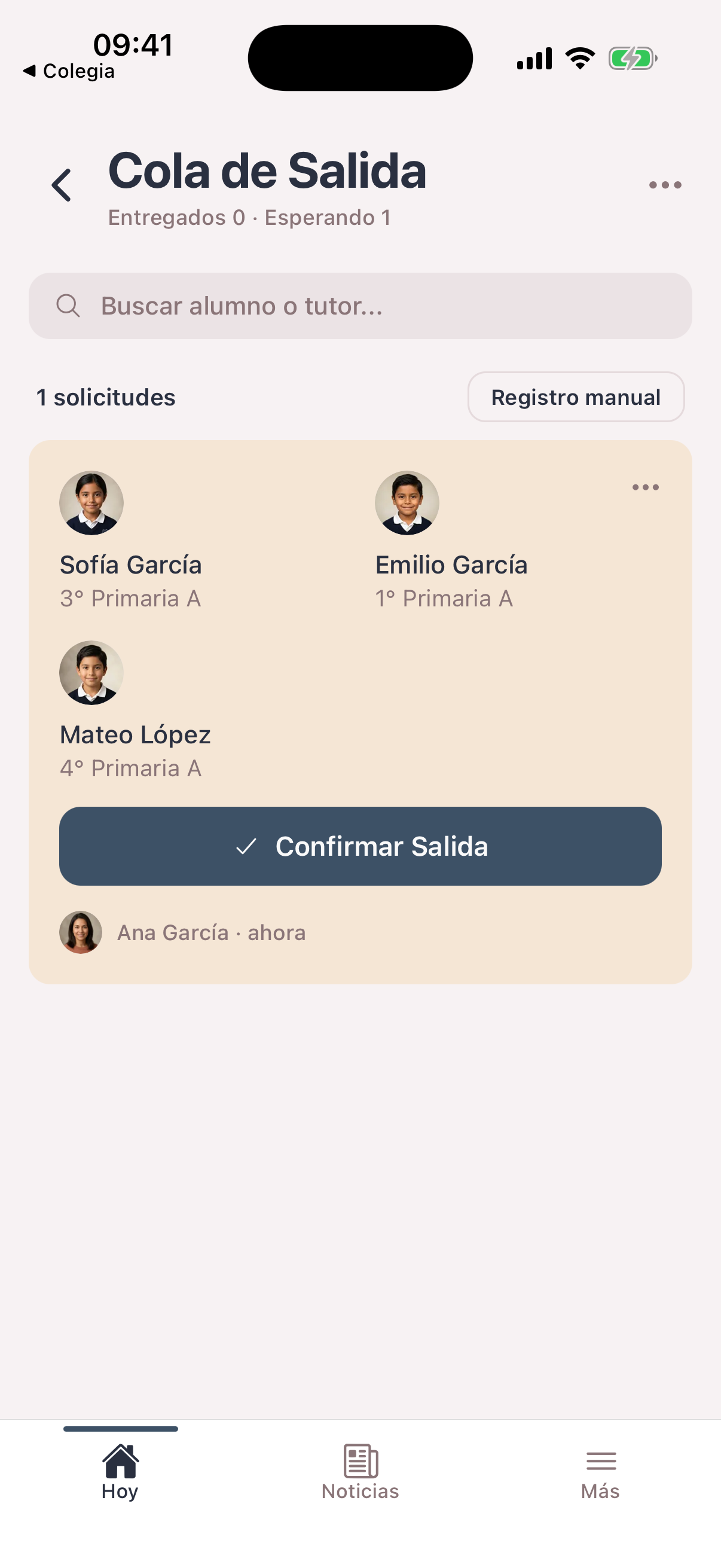 App de maestros de Colegia, cola de salida: quién sigue y quién recoge, verificado.